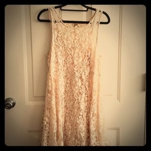 Blush lace swing dress